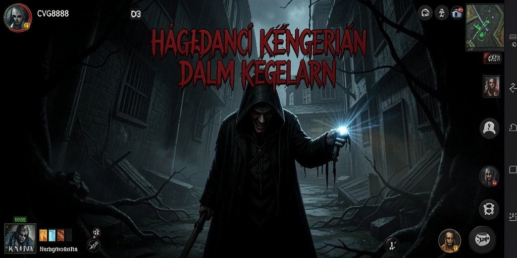 Tangkapan layar mendebarkan dari gameplay CVG8888 dengan suasana kegelapan yang mencekam.