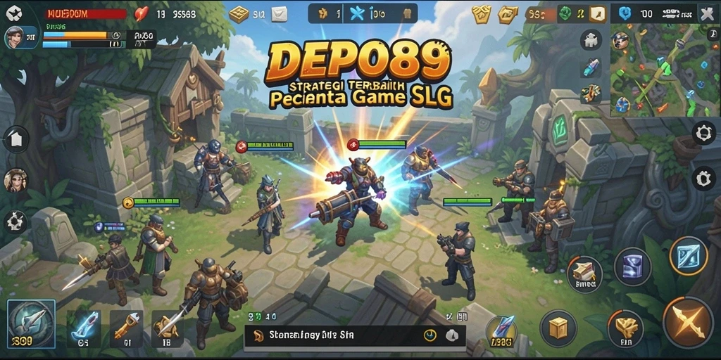 Screenshot gameplay DEPO89 yang menunjukkan aksi pertempuran SLG.