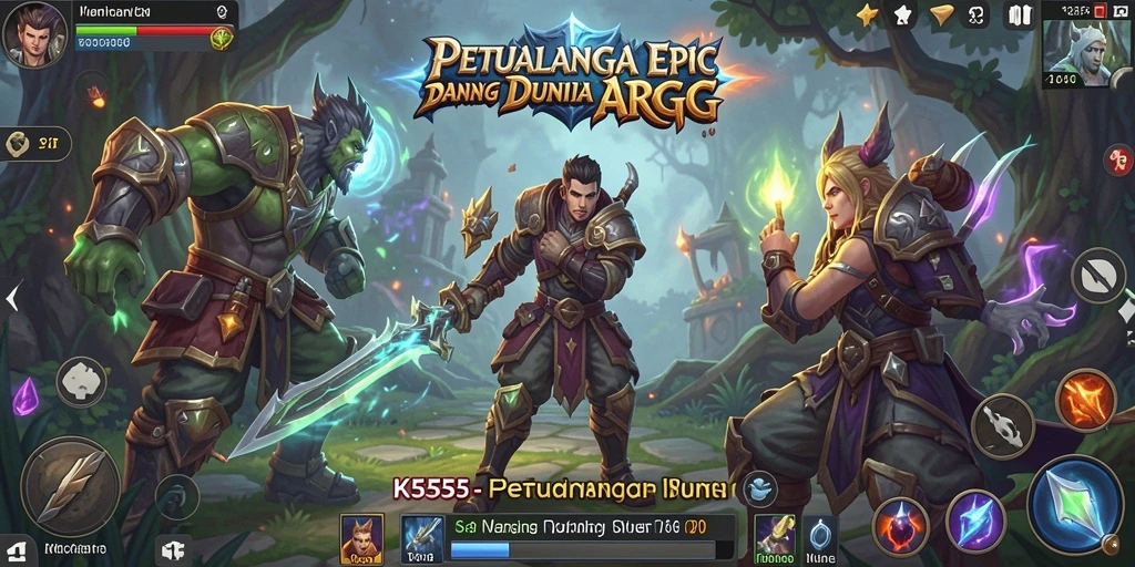 Tampilan gameplay K5555 yang mendebarkan dalam dunia ARPG.