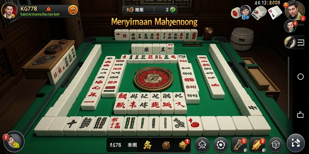Tangkapan layar KG778 saat gameplay Mahjong yang mendebarkan.