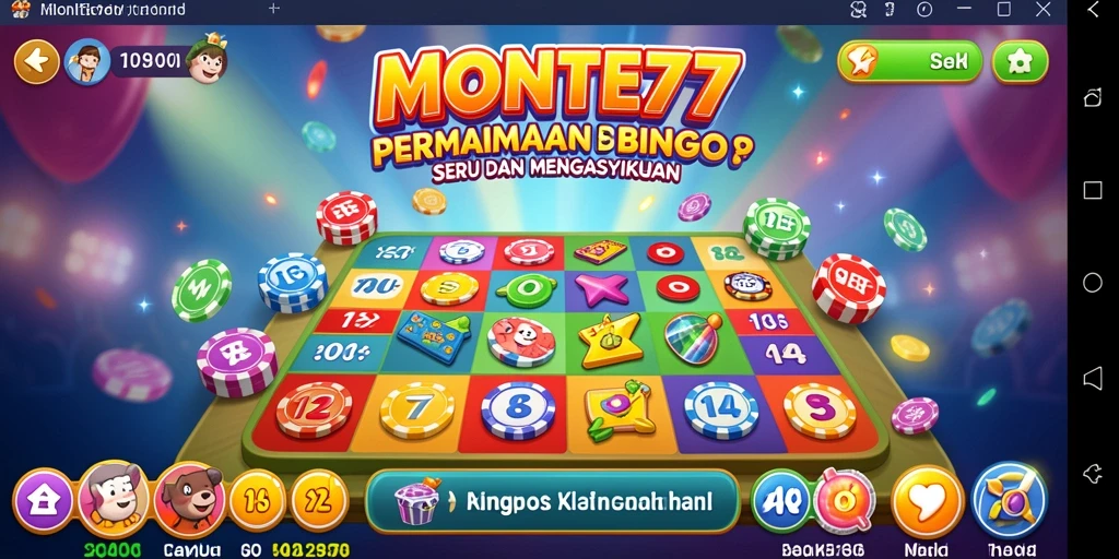 Tampilan gameplay menarik dari permainan Bingo MONTE77.