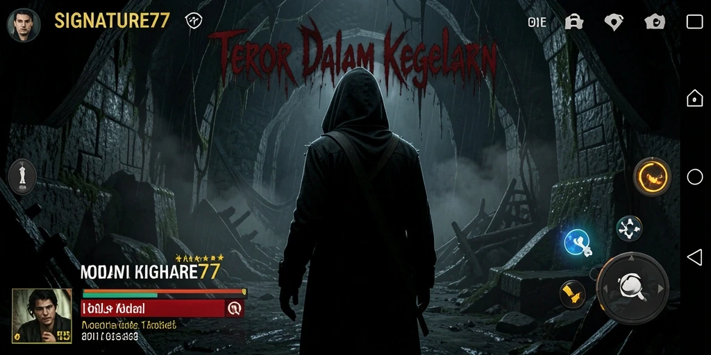 Tampilan gameplay mencekam dari SIGNATURE77 dengan atmosphere horor.