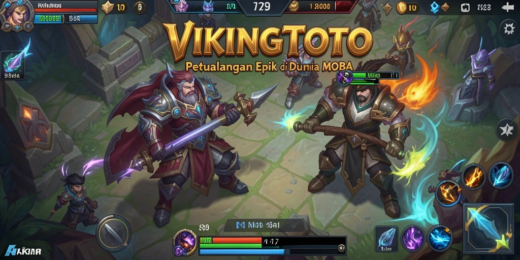 Screenshot gameplay VIKINGTOTO menampilkan aksi pertempuran seru di arena.